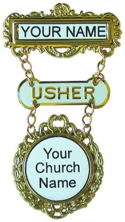 788200808168 Custom Badge Usher Dogbone Badge Custom Round