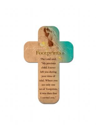 6006937095809 Footprints Cross Bookmark