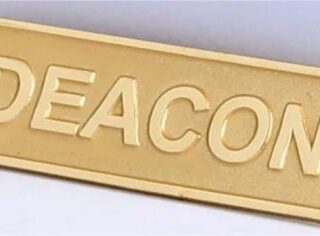 788200806218 Deacon Pin Back Metal Badge