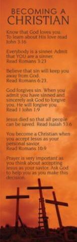 9780805486346 Becoming A Christian Crosses Bookmarks