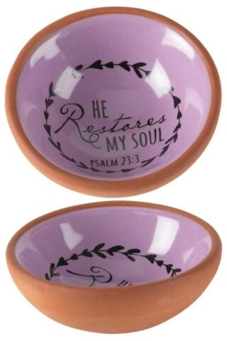 603799310758 He Restores My Soul Terra Cotta Tray