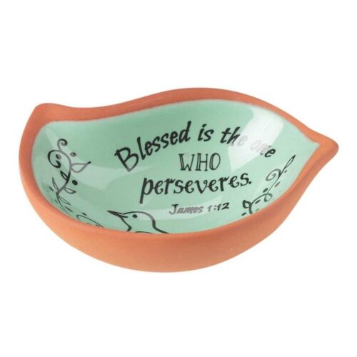 603799583855 James 1:12 Bird Terra Cotta Tray