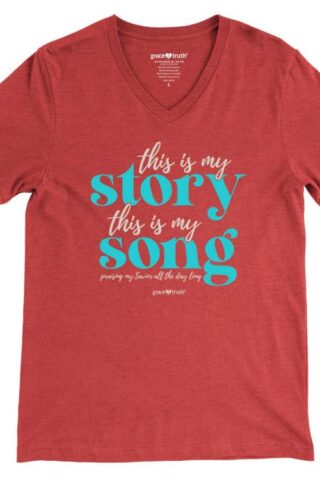 612978560037 Grace And Truth This Is My Story V Neck (Medium T-Shirt)