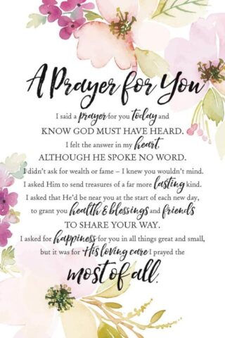 737682050107 Prayer For You (Plaque)