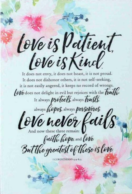 737682050138 Love Is Patient (Plaque)