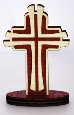 810013850017 Light And Dark Wooden Cross Dashboard Top