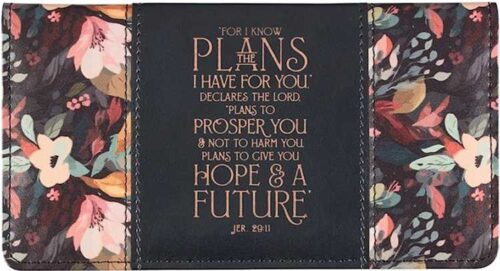 1220000326132 Hope And A Future Jeremiah 29:11 Checkbook Wallet Botanical