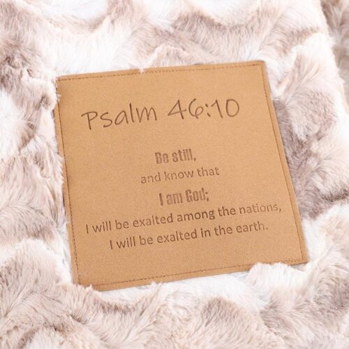 788200538010 Fluffy Throw With Patch Be Still And Know Psalm 46:10