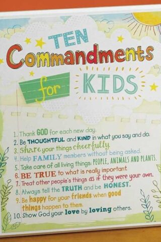 095177569702 10 Commandments For Kids (Plaque)