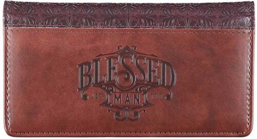 1220000133860 Checkbook Cover Brown Blessed Man