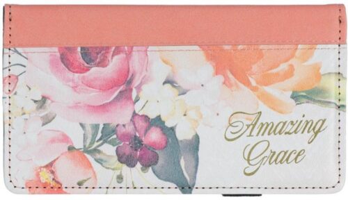 1220000326125 Premium Vegan Leather Checkbook Cover for Women: Amazing Grace Cute Inspirationa