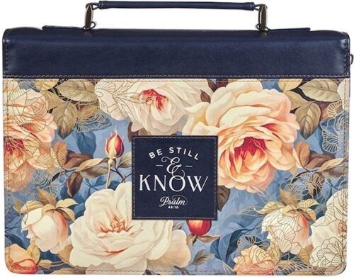 1220000327870 Fashion Premium Vegan Leather Inspirational Bible Cover for Women: Be Still & Kn