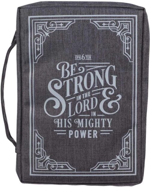 1220000136441 Bible Cover Value Gray Be Strong in the Lord Eph. 6:10