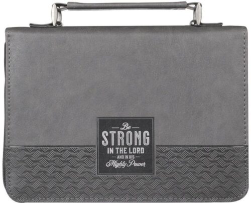 1220000324749 Classic Vegan Leather Bible Cover for Men: Be Strong & Courageous - Inspirationa