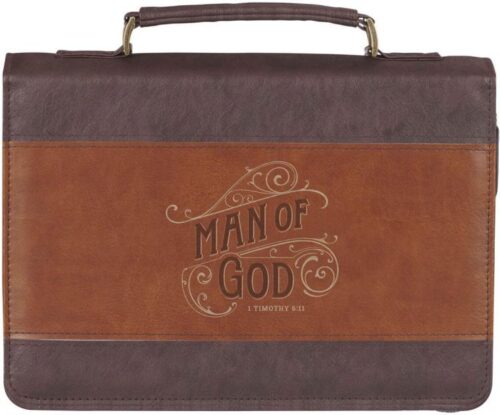 1220000326309 Classic Premium Vegan Leather Inspirational Bible Cover for Men: Man of God Enco