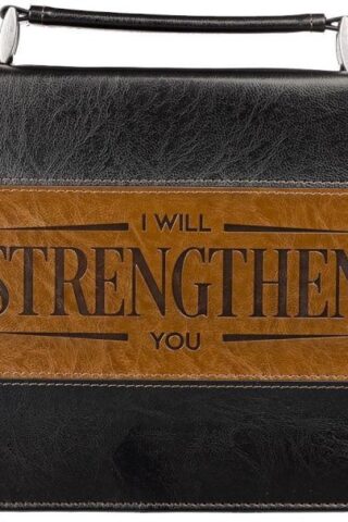 6006937124356 I Will Strengthen You Two-tone Bible / Book Cover - Isaiah 41:10 (Medium) Christ