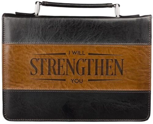 6006937124356 I Will Strengthen You Two-tone Bible / Book Cover - Isaiah 41:10 (Medium) Christ