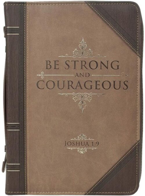6006937131460 Antique Book Be Strong & Courageous" Bible / Book Cover - Joshua 1:9 (Large) Ch"