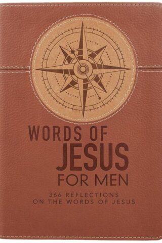 9781432121747 Words of Jesus for Men Daily Devotional Brown Vegan Leather