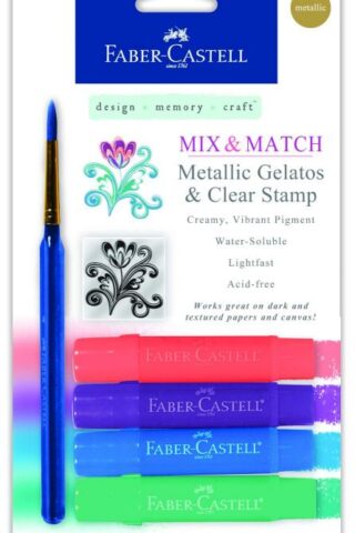 092633804957 Faber Castell Metallic Gelatos And Clear Stamp