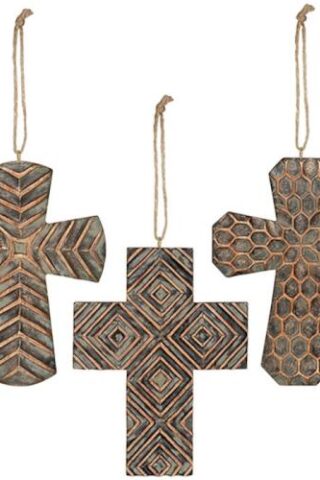 096069141860 Hand Painted Resin With Copper Accents Mini Set