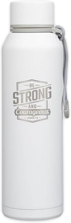 1220000327672 Strong And Courageous Stainless Steel Water Bottle Joshua 1:9