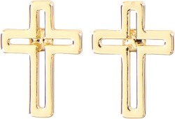 195002554405 Cutout Cross Gold Plated (Earring)