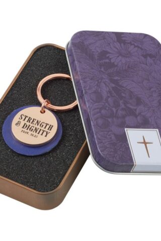 6006937145191 Strength And Dignity Keyring In Tin