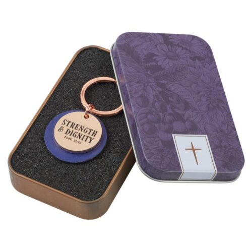 6006937145191 Strength And Dignity Keyring In Tin
