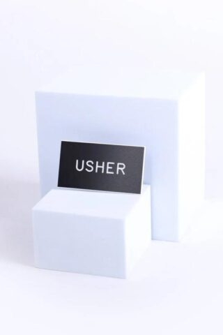 788200805204 Usher Engraved Clip Back Badge