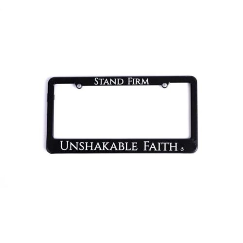 788200878062 Stand Firm Unshakeable Faith Auto Tag Frame