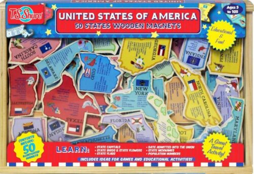 805219504765 United States Of America 50 States Wooden Magnets (Puzzle)