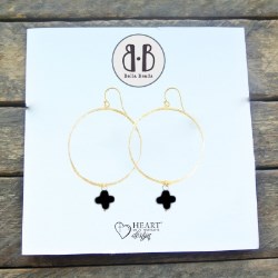 817979020133 Black Stone Cross (Earring)