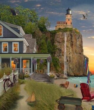 819273021403 Beachside Lighthouse 550 Pieces (Puzzle)