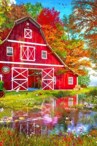 819273023087 Autumn At The Old Barn 1000 Piece (Puzzle)