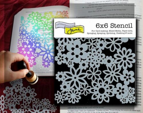 842254007769 Gathered Flowers Bible Journaling Stencil