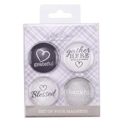 843310101032 Gather Here With A Grateful Heart Glass Magnet Set