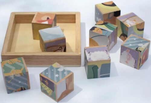 850042028216 Christmas Nativity Wooden Cube Puzzle
