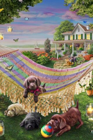 871241009561 Puppies And Butterflies 550 Piece (Puzzle)