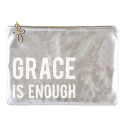 886083700453 Grace Is Enough Metallic Pouch