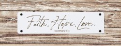 886083854002 Rustic FarmhouseTabletop Plaque Faith Hope Love