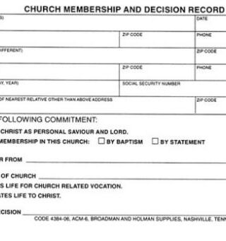 9780805480696 Church Membership And Decision Record