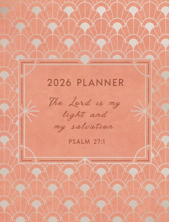 9781404121034 Lord Is My Light 2026 NKJV 16 Month Scripture Planner Zippered Peach