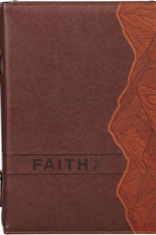 1220000720022 Premium Vegan Leather Inspirational Bible Cover for Men & Women: Faith Moves Mou