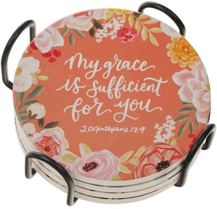 1220000720626 Four Piece Decorative Inspirational Scripture Coaster Set for Women:Encouraging