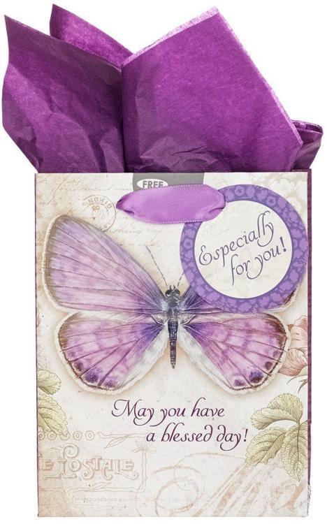 6006937130654 Purple Butterfly Gift Bag