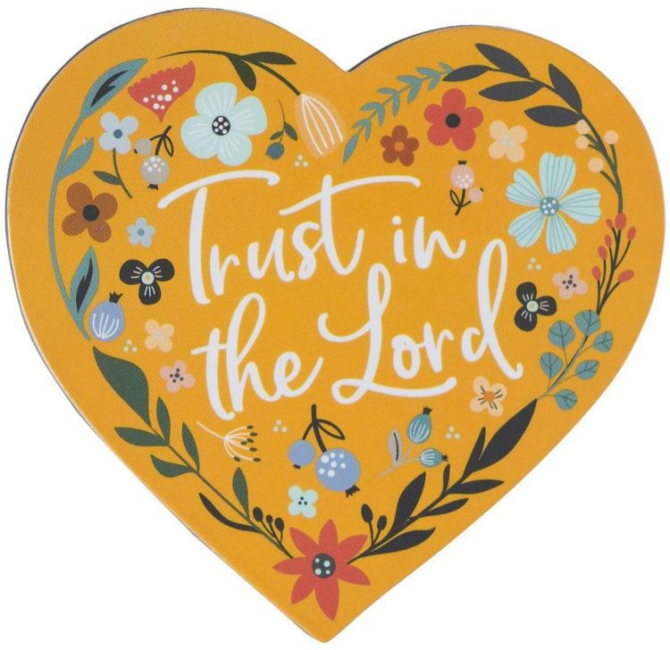 6006937161382 Inspirational Women & Girls Bible Verse Fridge Heart Magnet: Trust in the Lord
