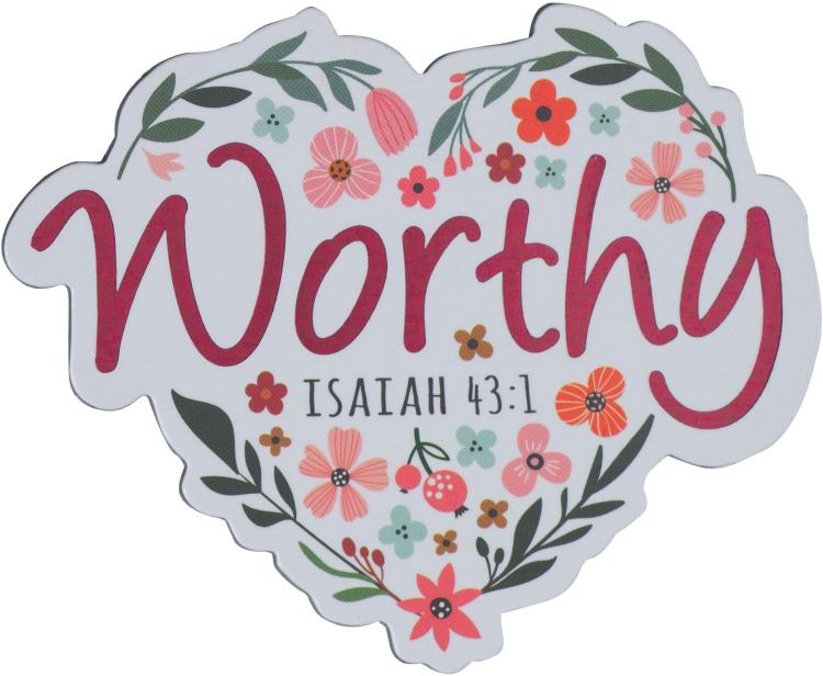 6006937161412 Cute Decorative Inspirational Women & Girls Bible Verse Fridge Magnet: Worthy
