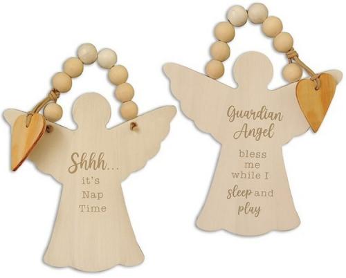 785525320542 Guardian Angel Door Hanger With Beads And Heart