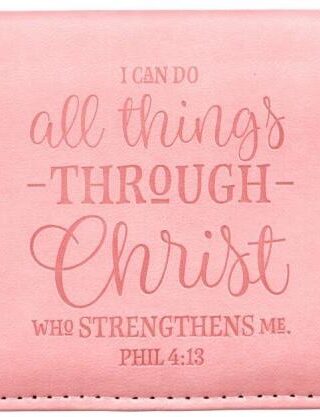1220000130258 Checkbook Cover Pink Floral All Things Christ Phil. 4:13
